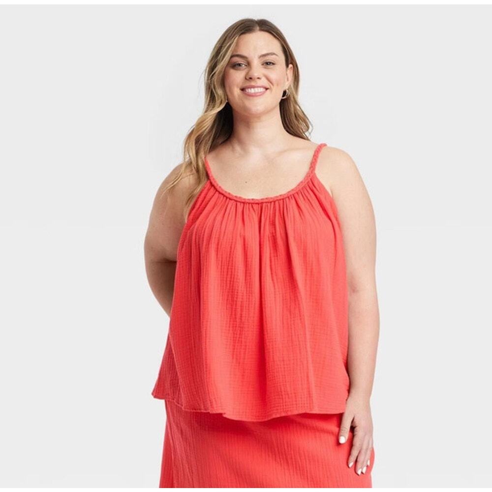 Universal Thread Coral Medium Women Sleeveless Summer Lightweight Beach Flowy